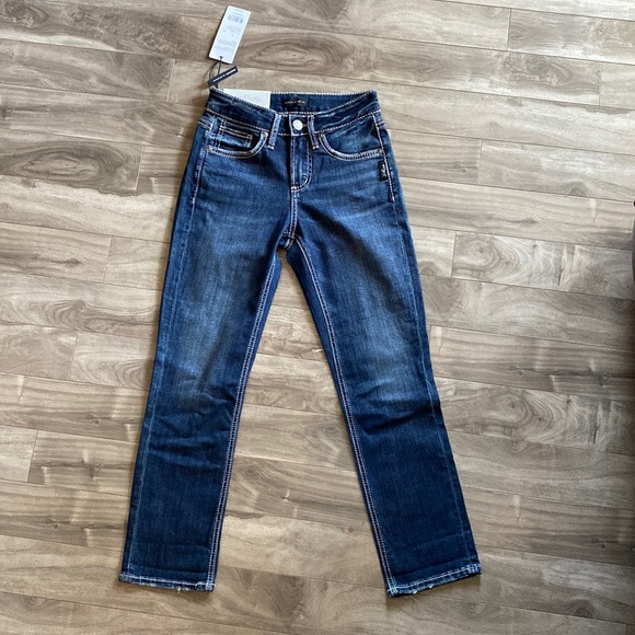 Silver Jeans Avery Capri/High Rose/Curvy - 25x22.5 - Picture 1 of 11